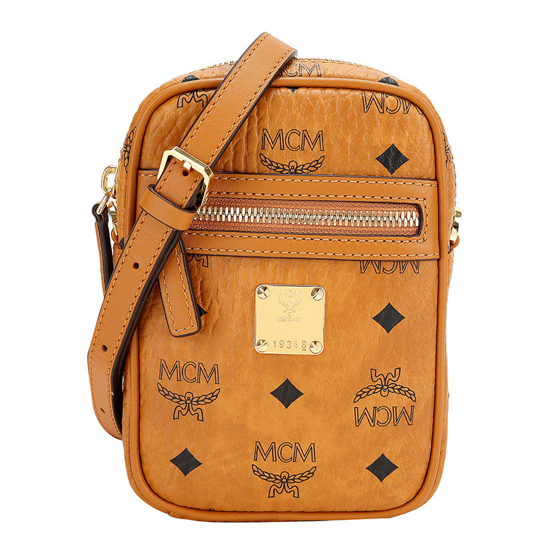 MCM 男女中性棕色人造革腰包单肩斜挎包两用包 MXZ9AVI52CO001 棕色