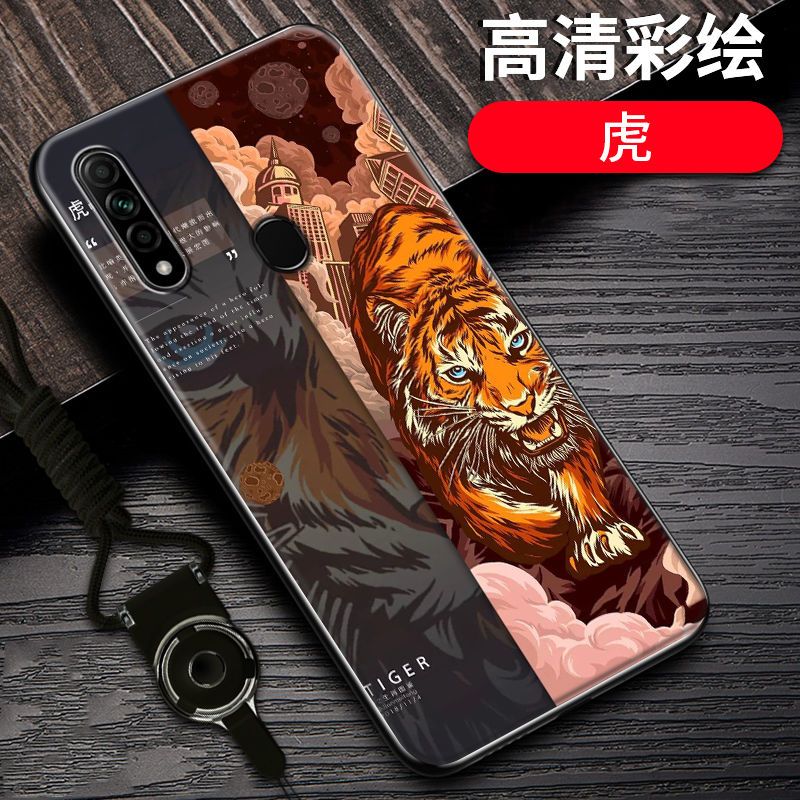 oppoa8手机壳防摔OPPOA8十二生肖国潮定制硅胶全包边PDBM00保护套_218 虎-12生肖-黑边国潮彩绘其他型号咨询客服