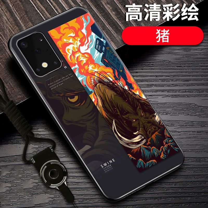 三星s11手机壳玻璃壳防摔s11+十二生肖国潮风硅胶新款s11se保护套_760 猪-12生肖-黑边国潮彩绘三星s11+