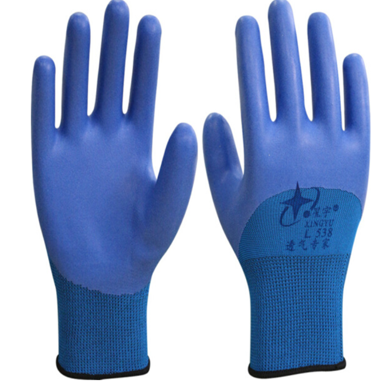 星宇l538 透气专家进口天然乳胶半浸胶手套 荧光绿 8/m 12双装