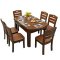 实木餐桌可收缩折叠桌圆形饭桌圆桌子8人小户型家用餐桌椅组合1 1.5米一桌六椅(白色地中海)_颜色留言