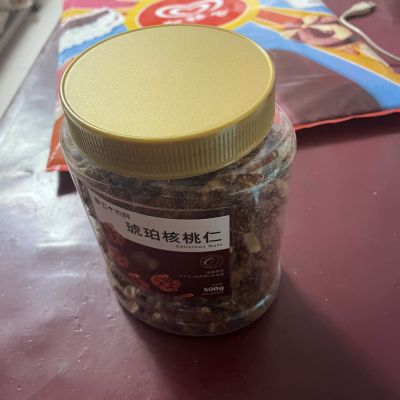 五个农民琥珀核桃仁蜂蜜味500g罐装无壳即食坚果休闲零食晒单图