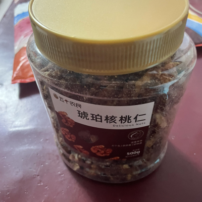 五个农民琥珀核桃仁蜂蜜味500g罐装无壳即食坚果休闲零食晒单图