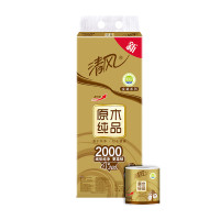 清风原木纯品金装四层卷纸200g*10卷