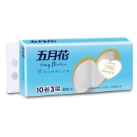 五月花 无芯卷纸 妇婴系列 3层80g10卷 宽尺寸纸巾卫生纸家用厕纸手纸卷筒纸实惠装