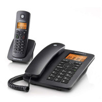 摩托罗拉（MOTOROLA）C4200C数字无绳电话机/座机/子母机免提来电显示家用办公一拖一固定无线座机（黑色）
