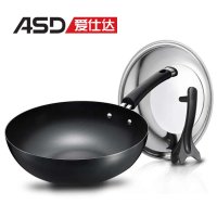 ASD爱仕达30cm锈不了无涂层铁锅QN8330