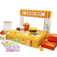 【苏宁红孩子】木玩世家 汉堡店 BH3608 木制过家家游戏角色扮演儿童玩具
