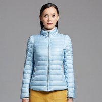 千仞岗 轻薄羽绒服女短款新品 修身显瘦拉链立领秋冬女装 Y19036WY 605天蓝 2XL