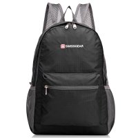 瑞士军刀(SWISSGEAR)折叠皮肤包 超轻薄轻便双肩背包 SA8808BL 黑色