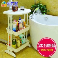 宝优妮厨房蔬菜置物架落地多层菜篮收纳框子移动家用水果收纳架 DQ1512-1象牙色