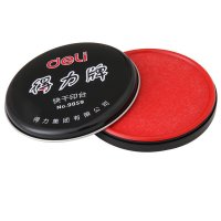 （无锡地铁项目）得力(deli) 9859 快干印台(红色) 印泥/印油/红色圆形铁盒