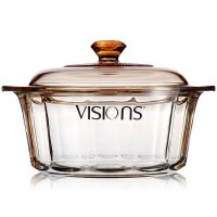 美国康宁(VISIONS) VS-22-DI晶钻透明锅2.2L家用玻璃锅20CM口径砂锅汤锅炖锅