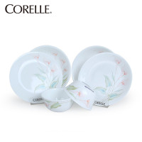 康宁(CORELLE)餐具套装6-LV美国原装进口6件套餐具组合百合花色碗碟套装