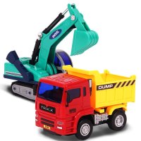 乐飞（LEFEI）城市工程车系列 7811小型挖掘机&翻斗车组合 模型玩具工程运输车 儿童玩具汽车3-6岁