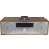 JBL MS402 WALCN 苹果音乐底座蓝牙音响CD播放机收音机USB播放器木质迷你组合音响 -流棕色
