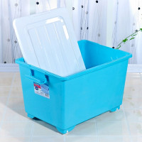 茶花(CHAHUA)[35L正方收纳箱2只装]28011T*2塑料储物箱彩色收纳盒整理箱 蓝色