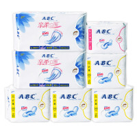 ABC卫生巾 日用+夜用加长420mm*2包定制女神礼盒装纤薄棉柔系列9包62片姨妈巾 国产