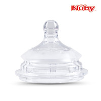 努比（Nuby）宽口径防胀气硅胶奶嘴 带通气阀 L码3滴快流（6个月以上）