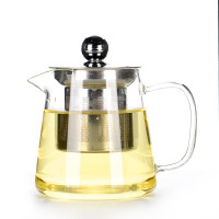 艺宏堂功夫茶具玻璃茶壶加厚耐热泡茶壶不锈钢304 过滤花茶壶红茶器水壶漏壶直身壶480ml