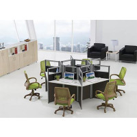 [万保]办公家具 六人位六边形屏风工作位 多人屏风办公桌 现代简约电脑桌 员工桌 可定制其他 灰色