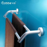 卡贝 cobbe太空铝毛巾杆双杆浴室五金挂件双层卫生间挂架洗手间毛巾架 双杆60cm