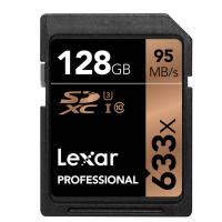 雷克沙Lexar SD卡128GB 633X读95MB/s写20MB/s相机存储卡