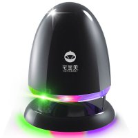 宅宝贝Q1无线桌面小电脑音箱蓝牙音响迷你低音炮扩音器播放器套装 台式多媒体喇叭影响小钢炮功放扬声器 蓝牙版 黑色