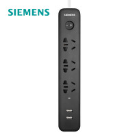 西门子(SIEMENS)电源插座 风逸X1系列双USB带过载保护3位1.8米排插5EX84561NC01 西门子风逸X1 双USB排插