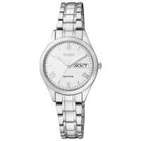 西铁城(CITIZEN)手表 光动能不锈钢情侣表女表EW3191-51AB