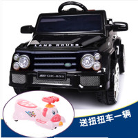 奇客电动童车803新款越野车儿童电动车电动汽车2-3-4-5-6岁电动四轮车双驱动宝宝男女小孩玩具车可坐带音乐 带摇摆 黑色