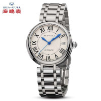 海鸥表(SEA-GULL)手表 防水 自动机械精钢带女表 时尚女表 816.417L 白盘钢带