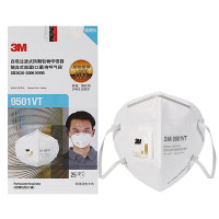3M KN95级防雾霾口罩9501VT (耳带式) 25只/盒 防PM2.5防尘防工业粉尘男女 白色