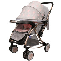 宝宝好QC3婴儿推车高景观可坐可躺轻便携式折叠小孩宝宝双向婴儿童车 粉水晶