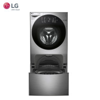 LG WDRH657C7HW 双擎同步分类洗衣机 原装进口洗烘一体 14kg滚筒+波轮洗衣机 8公斤烘干