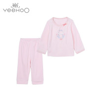 [苏宁自营]英氏女童睡衣儿童家居服套装宝宝保暖居家衣服154205 粉色 80cm
