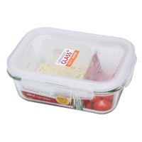 乐扣乐扣 (lock&lock) 微波炉饭盒 格拉斯饭盒 耐热玻璃保鲜盒 LLG447C 白色