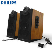 Philips/飞利浦Hi-Fi多媒体2.0有源蓝牙音箱 台式电脑音响木质音响