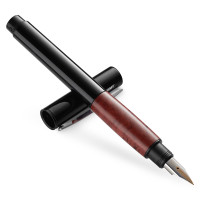 凌美(LAMY)钢笔墨水笔优雅系列石楠根木手握14K金笔F尖 黑色
