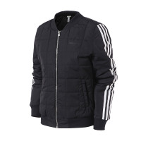 adidas阿迪达斯NEO女子棉服外套2017新款飞行领休闲运动服BP6473 XS 黑色