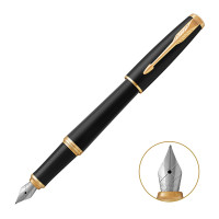 派克PARKER 刚笔 都市磨砂黑杆金夹墨水笔 学生商务办公文具用品 可吸墨可替换墨囊0.5mm金属不锈钢F笔尖 都市磨砂黑杆金夹墨水笔