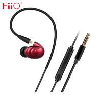 FiiO/飞傲 F9三单元圈铁带麦入耳式线控手机仿生外形设计精密金属音腔平衡涟漪耳机 红色