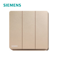 西门子(SIEMENS)开关插座 睿致玫瑰金系列三开双控5TA81343NC04 玫瑰金 三开双控