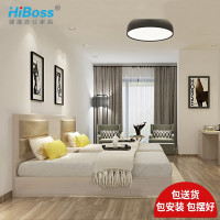 HiBoss职员公寓床 员工 宿舍整套家具 单人床 公寓双人床 员工公寓宿舍家具 标间床屏3000W*80D*1100H