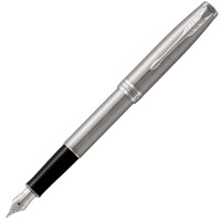 派克PARKER 钢笔 新款卓尔钢杆白夹墨水笔 商务办公文具书写用品 金属不锈钢0.5mm笔尖F细 卓尔钢杆白夹墨水笔