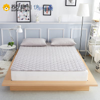 俏居(Choshome)家纺 全棉纯色加厚床垫床褥纯色简约风四季可用1.8m床双人垫褥子防滑薄保护垫 灰色 0.9*2.0m