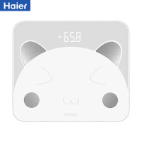 海尔(Haier)智能体脂称TZC19-00(W) 家用体重秤精准成人USB充电电子秤减肥称重脂肪秤APP智能白熊猫
