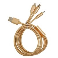 手机平板电脑3合1充电线 通用苹果 安卓 type-c尼龙编织线 三星 小米 华为 oppo vivo