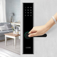LOOCK鹿客智能门锁Touch智能指纹锁防尾随防劫持家用防盗门锁耀岩黑色秒杀链接
