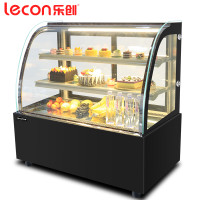 lecon/乐创 1.2米落地式(黑/白)(弧形/直角)加除雾蛋糕柜 展示柜商保鲜冷藏熟食柜寿司卤菜点菜柜